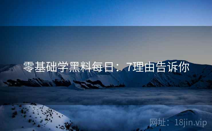 零基础学黑料每日：7理由告诉你  第1张